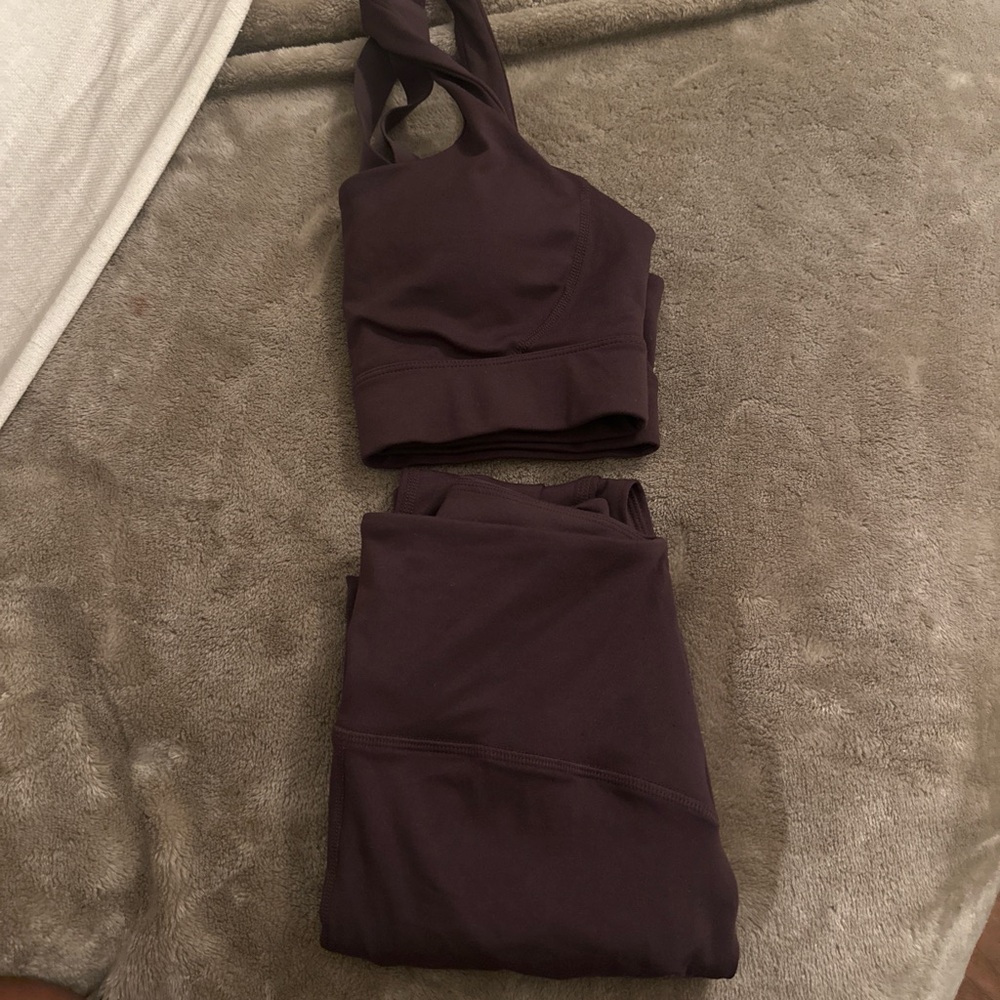 Beyond yoga maroon plum workout yoga set